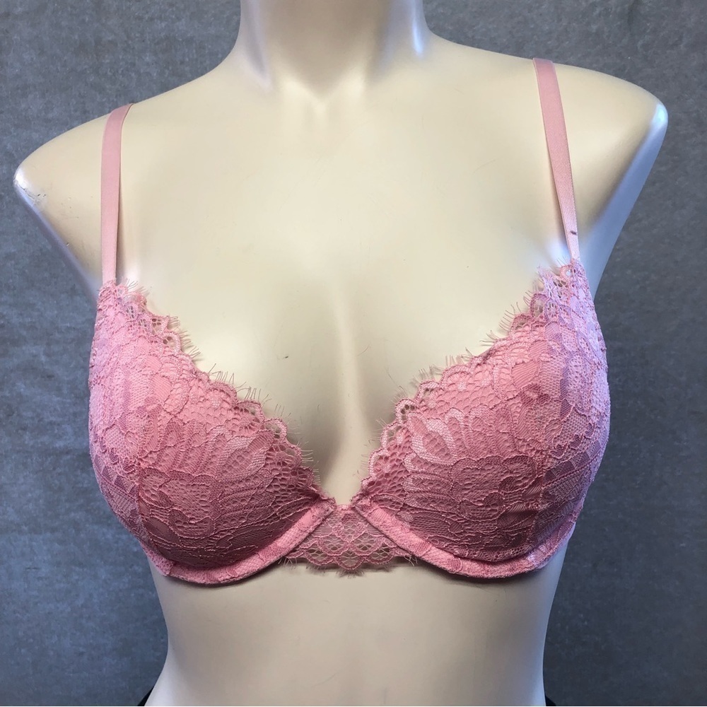 La Senza Obsession Plunge Blue Lace Bra 32C